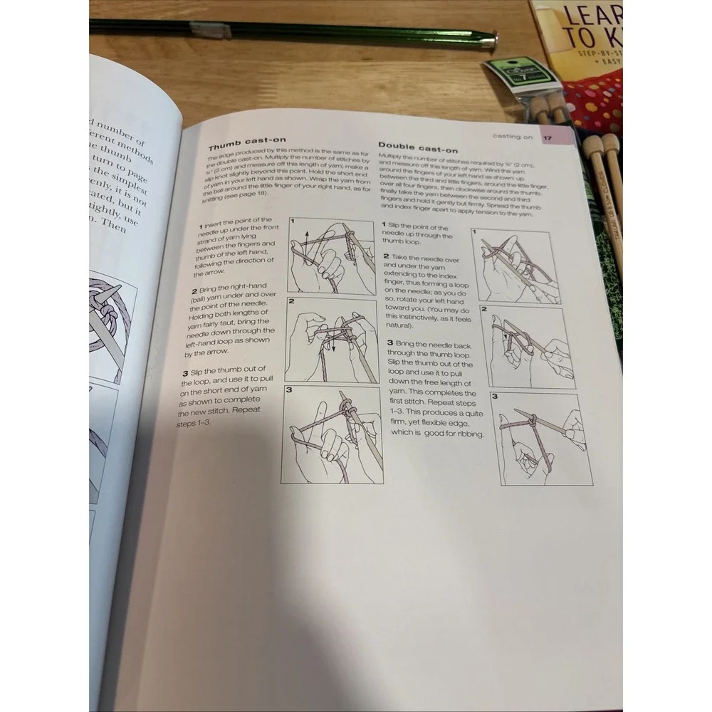 Cute Knitting Bunch With 4 Sets Of Needles And 3 Books